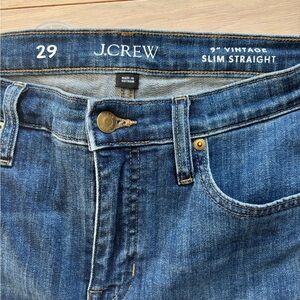 J. Crew Womens Vintage Slim Straight Blue Jeans size 29